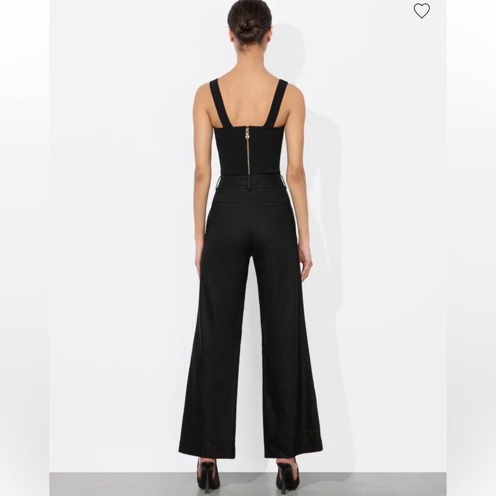 Alice + Olivia Black Flare Modern Trousers - Picture 2 of 7